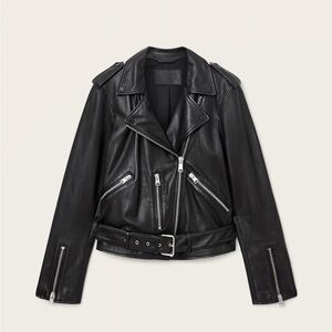 All Saints Black Leather Jacket - size 4, like new!
